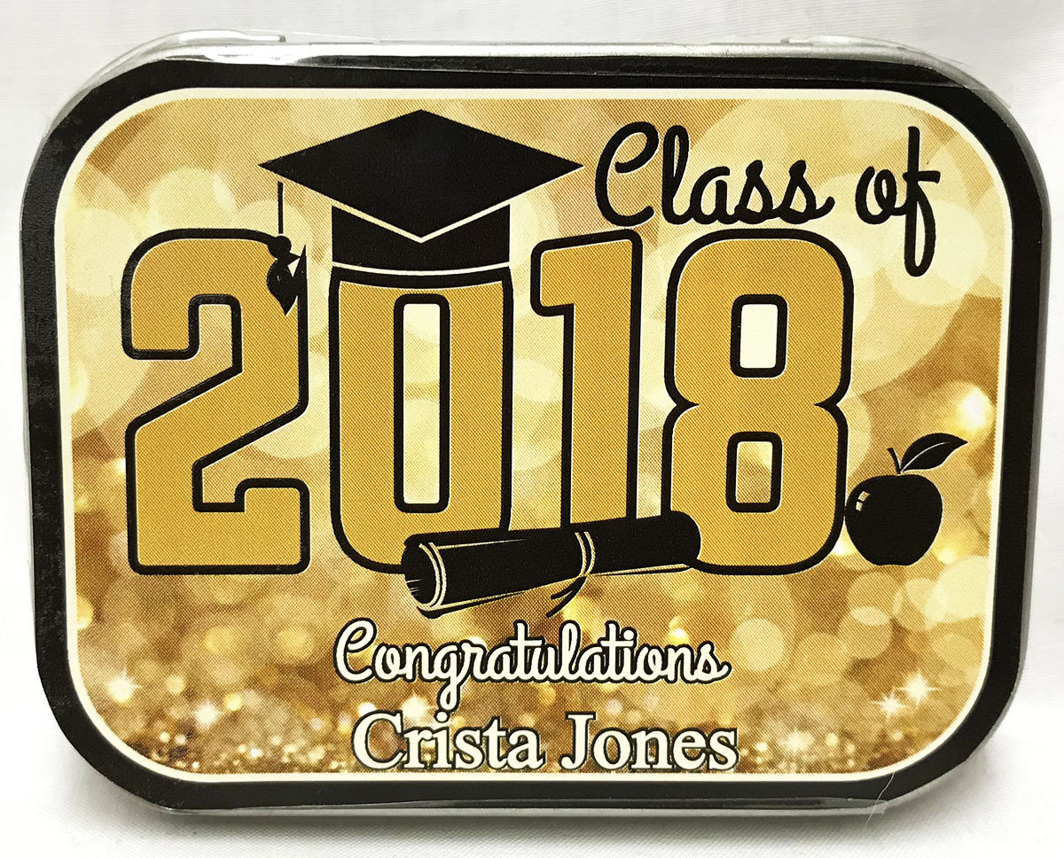 Gold Graduation Tin with Mints