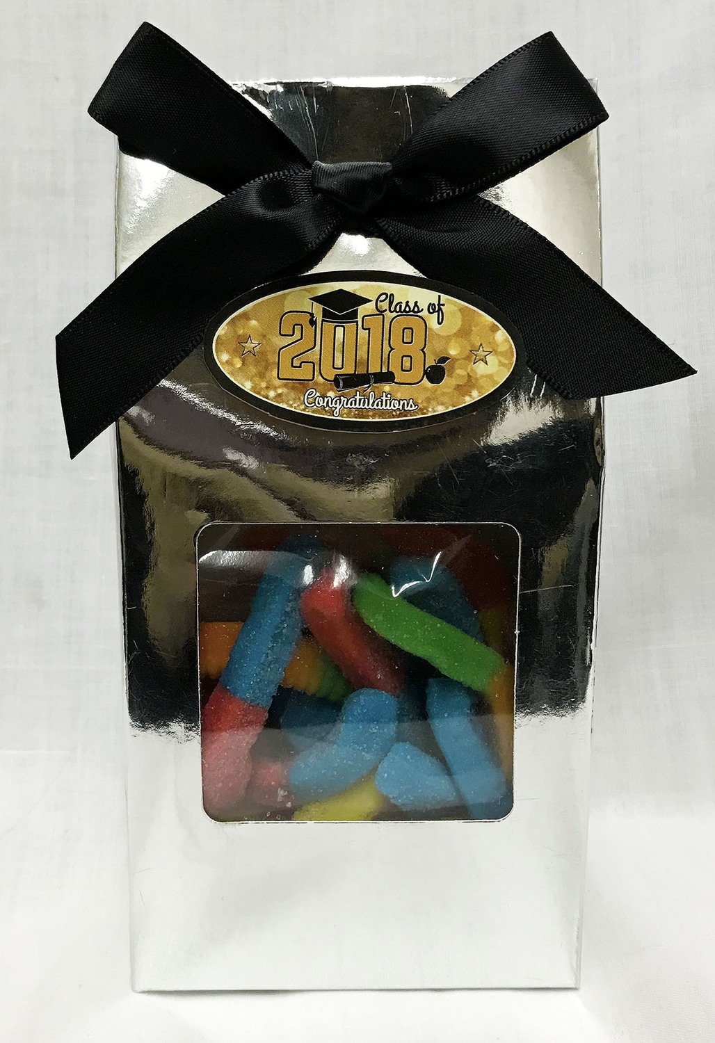 Gold Graduation Silver Gable Box Filled with Any Candy