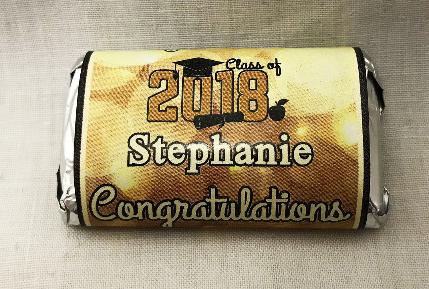 Gold Graduation Mini Chocolate Bars Assortment