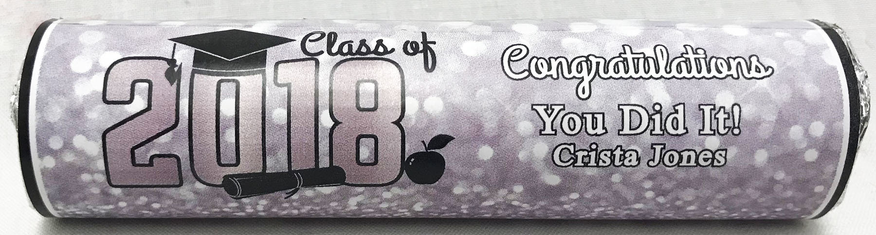 Silver Graduation Gourmet Milk Chocolate Caramel Bar