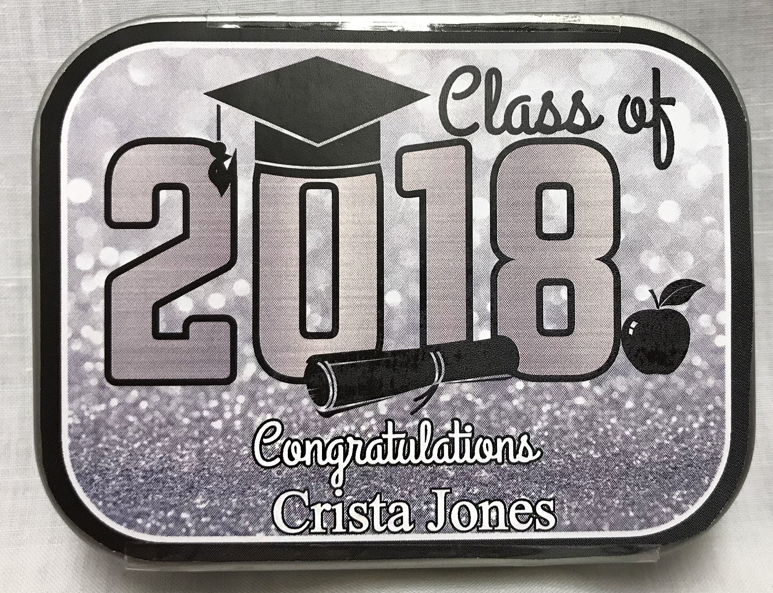 Silver Graduation Tin with Mints