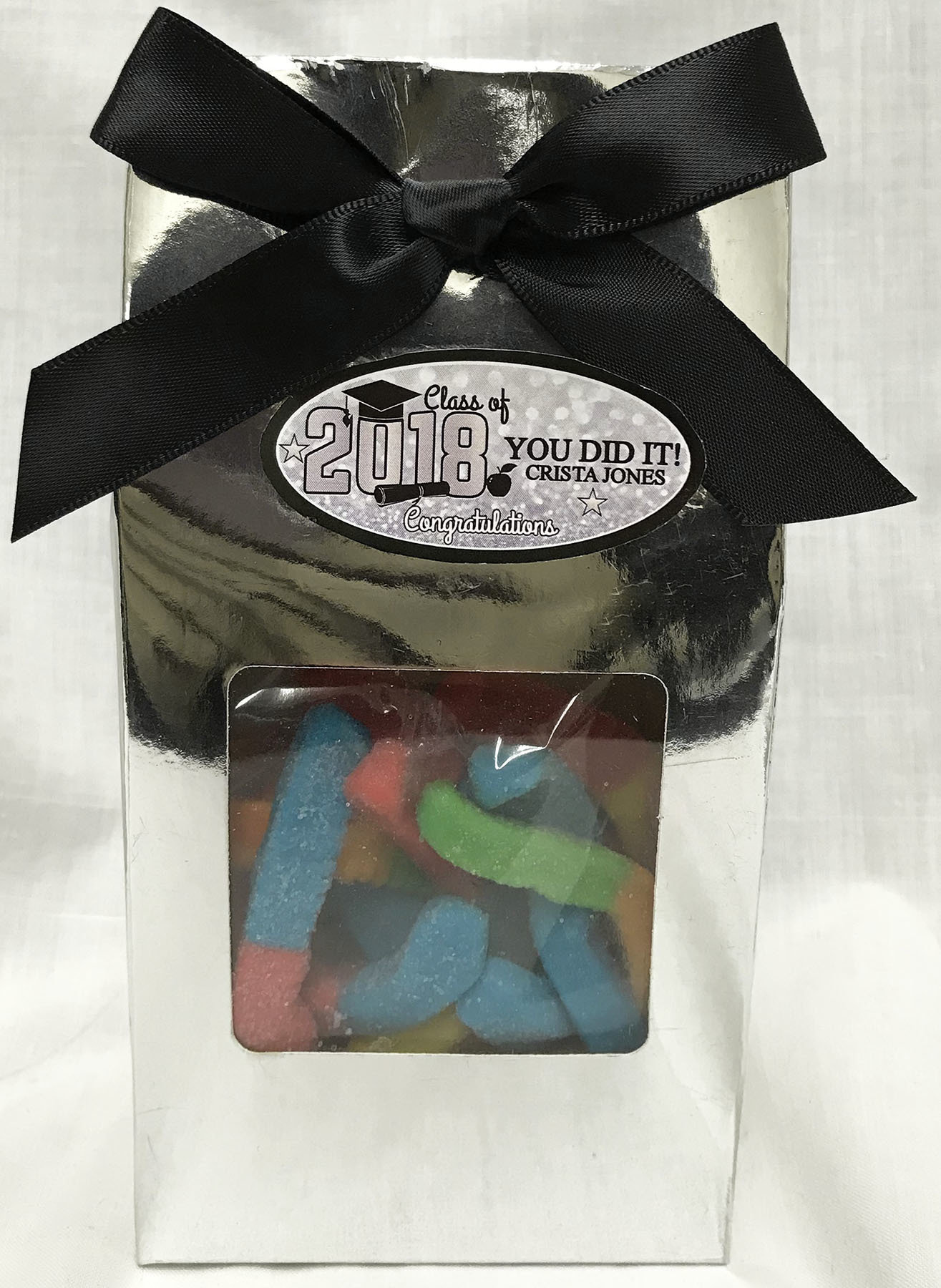 Silver Gable Box Filled with Any Candy