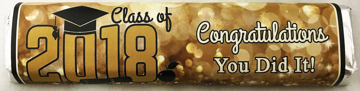 Gold Graduation Gourmet Dark Chocolate Bar