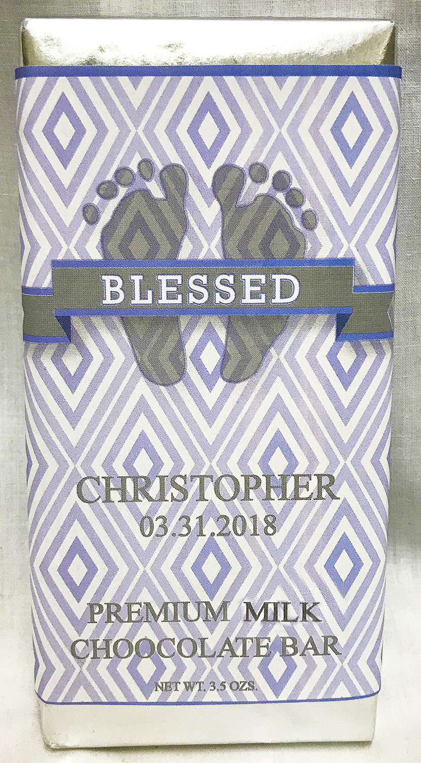 Blue Baby Feet Large Premium Milk Chocolate Bar