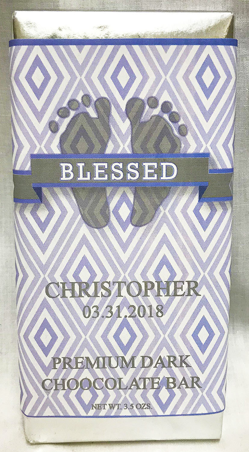 Blue Baby Feet Large Premium Dark Chocolate Bar