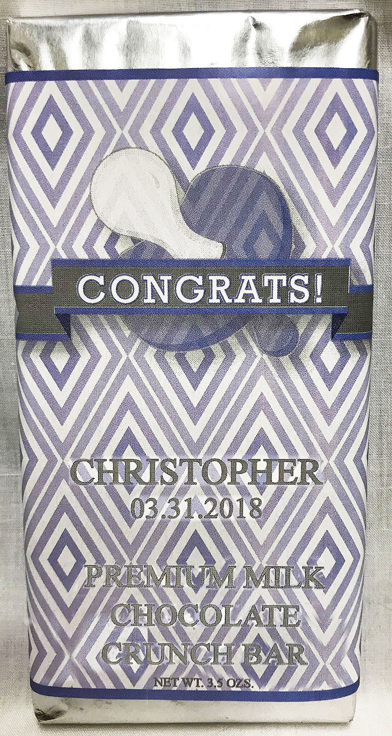 Blue Baby Pacifier Large Premium Milk Chocolate Crunch Bar