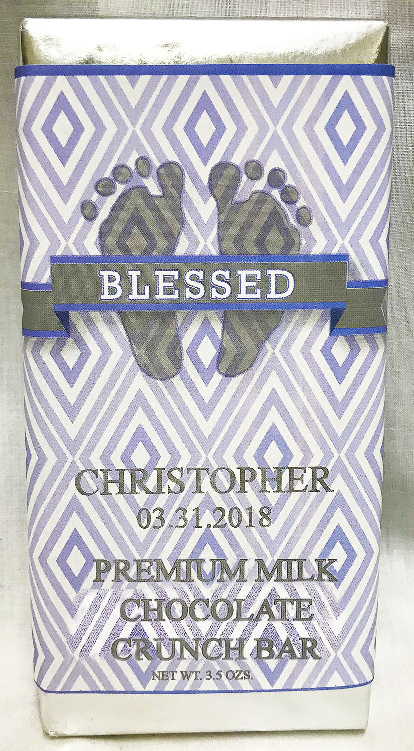 Blue Baby Feet Large Premium Milk Chocolate Crunch Bar
