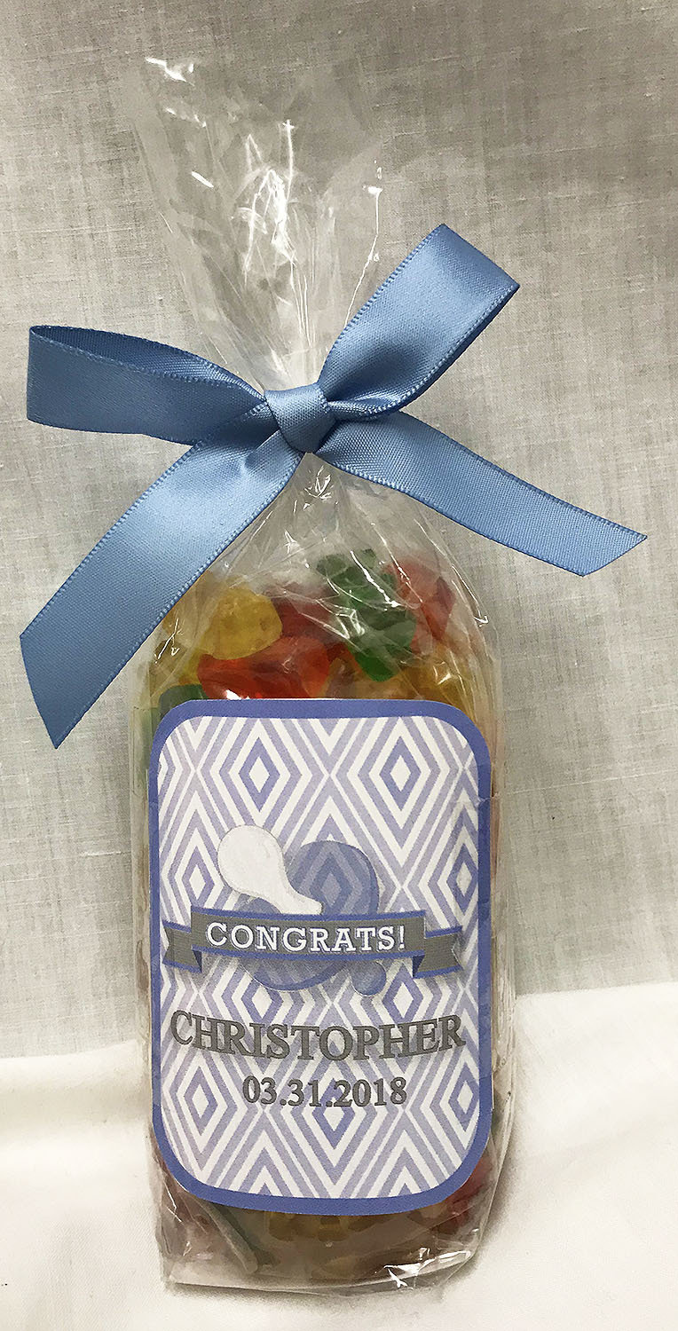 Blue Baby Pacifier Bag of Gummi Bears