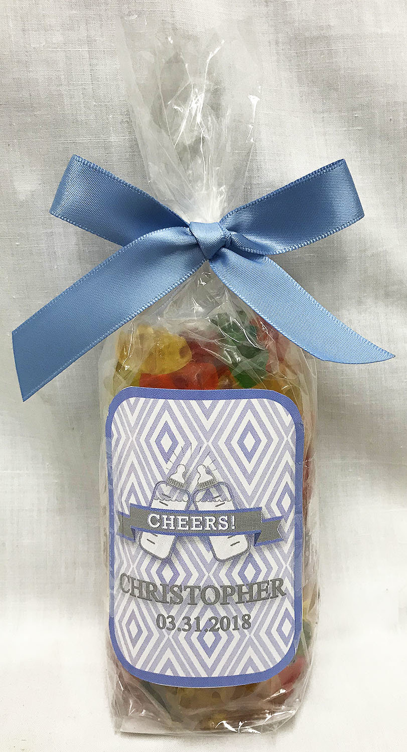 Blue Baby Bottle Bag of Gummi Bears