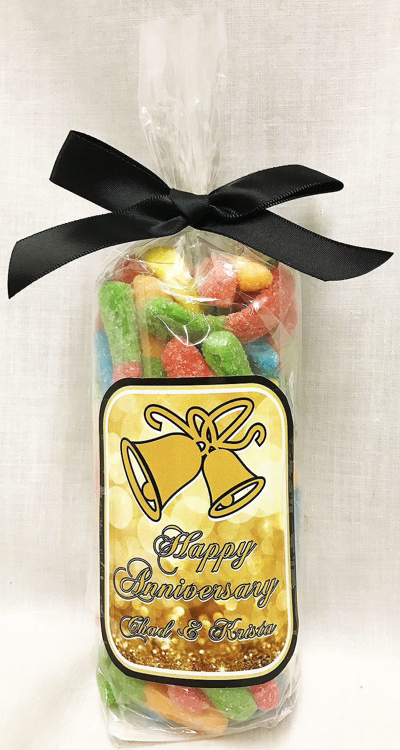 Gold Anniversary Sour Worms in a Bag