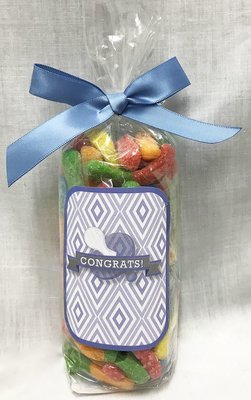 Blue Baby Pacifier Bag of Sour Worms