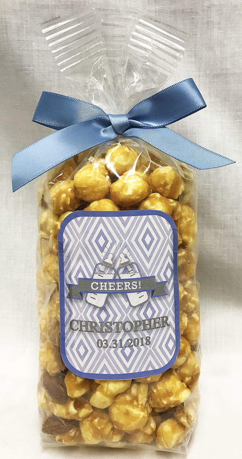 Blue Baby Bottle Gourmet Almond Caramel Popcorn