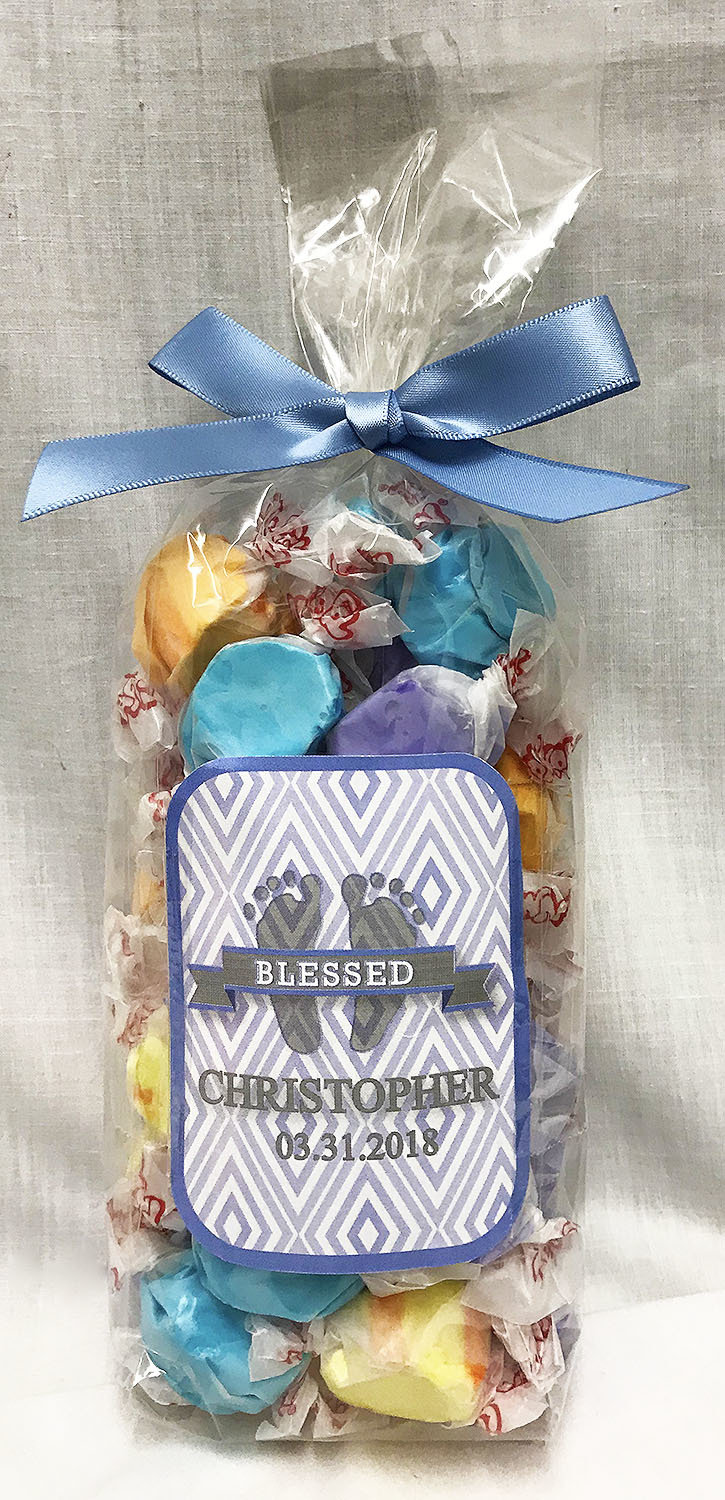 Blue Baby Feet Gourmet Fruit Flavored Taffy in a Bag