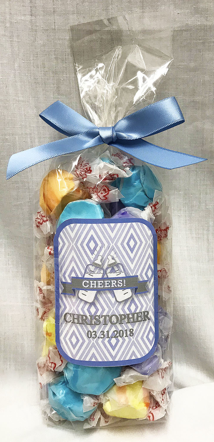 Blue Baby Bottle Gourmet Fruit Flavored Taffy in a Bag