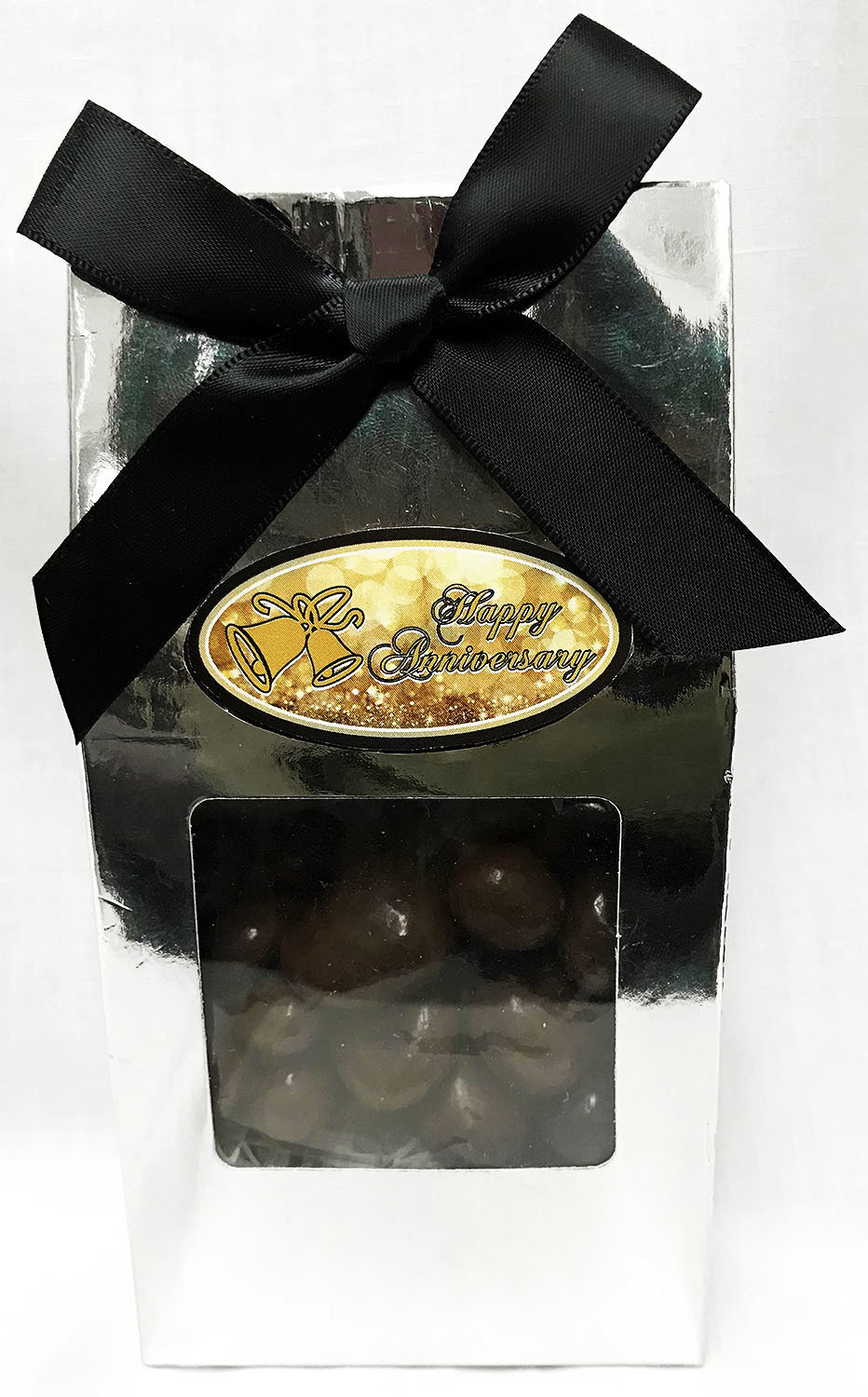 Gold Anniversary Silver Gable Box Filled with Any Candy
