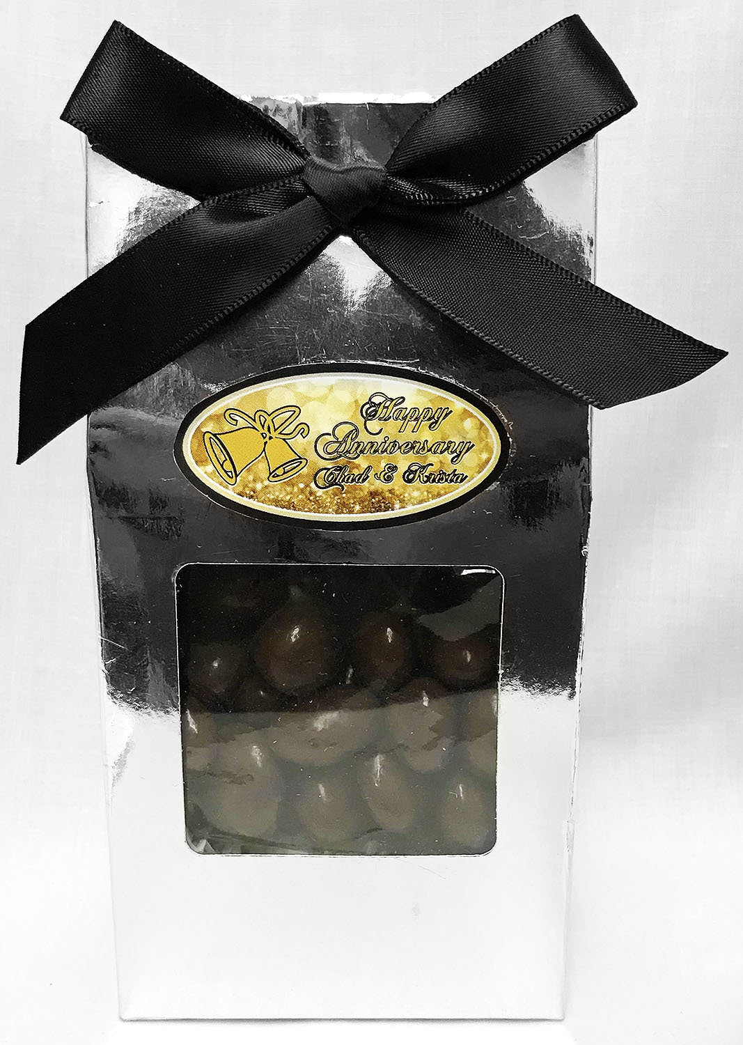 Gold Anniversary Silver Gable Box Filled with Any Candy