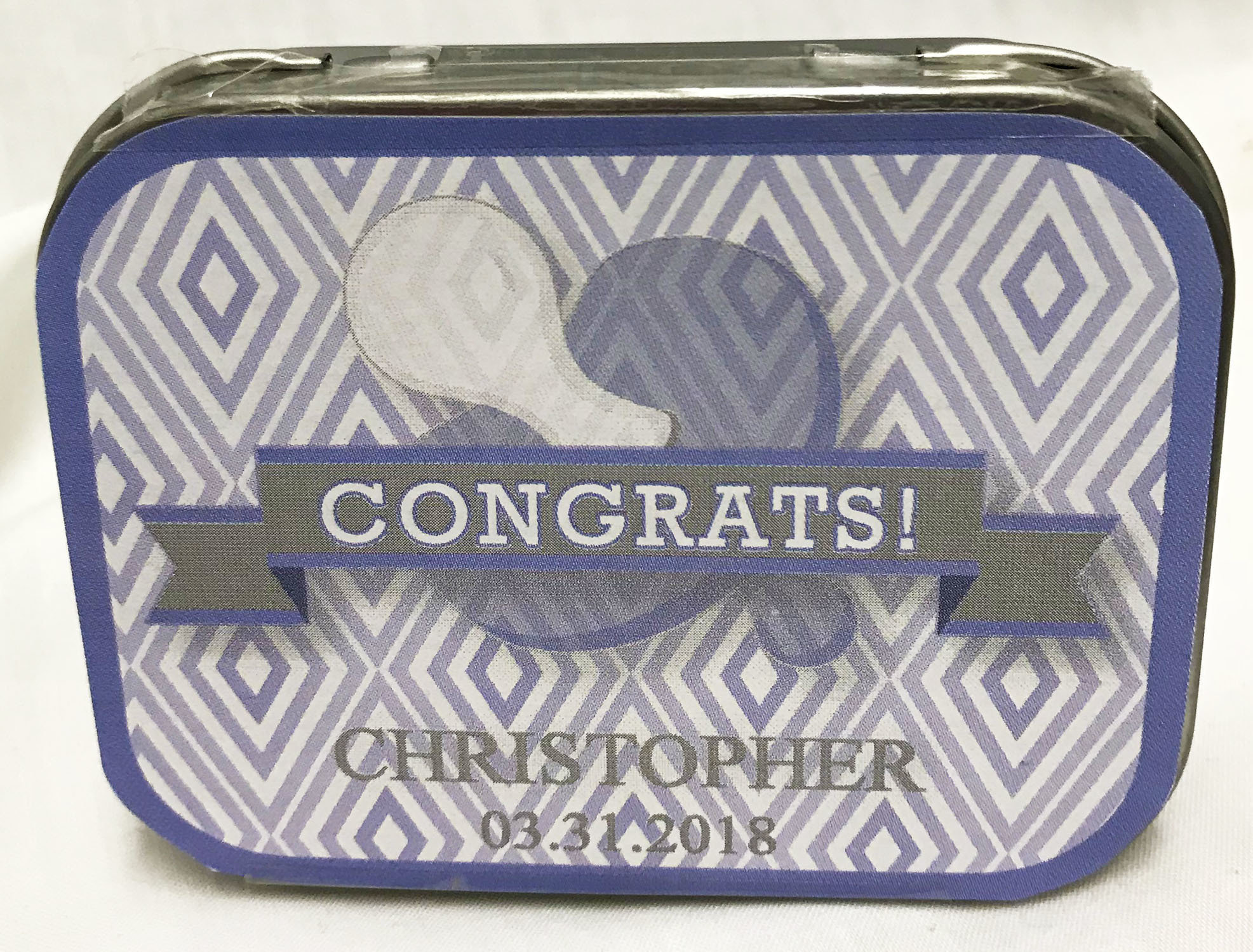 Blue Baby Pacifier Tin with Mints