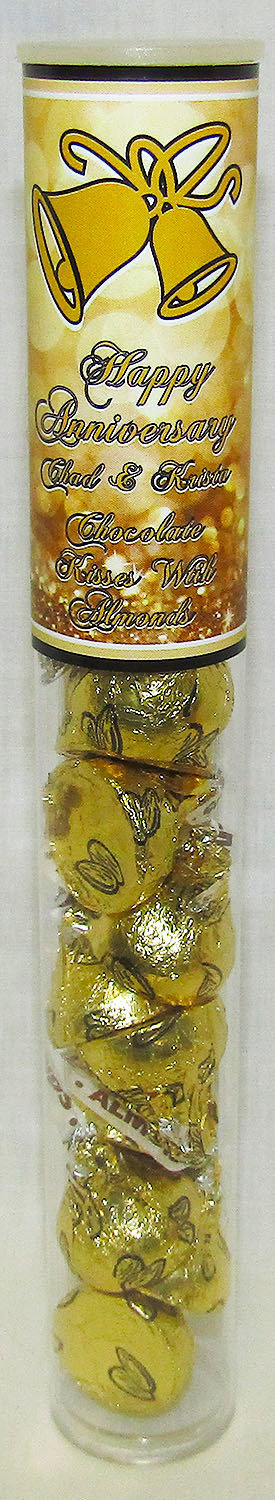 Gold Anniversary Tube of Kisses Chocolates