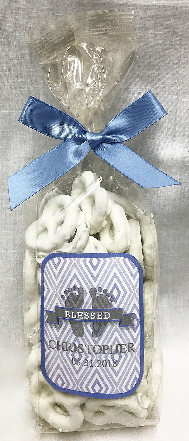 Blue Baby Feet Yogurt Covered Pretzels