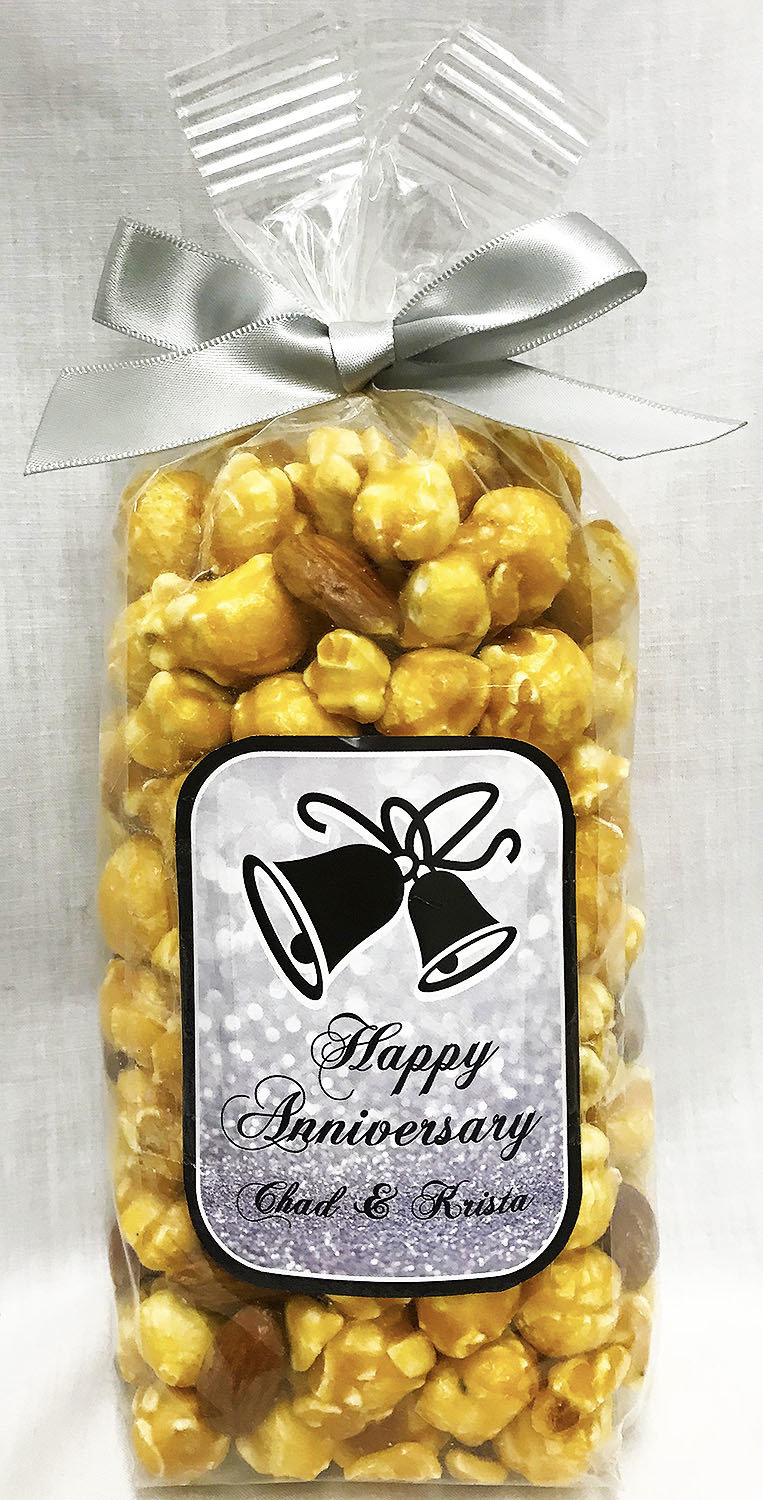Silver Anniversary Gourmet Almond Caramel Popcorn in a Bag