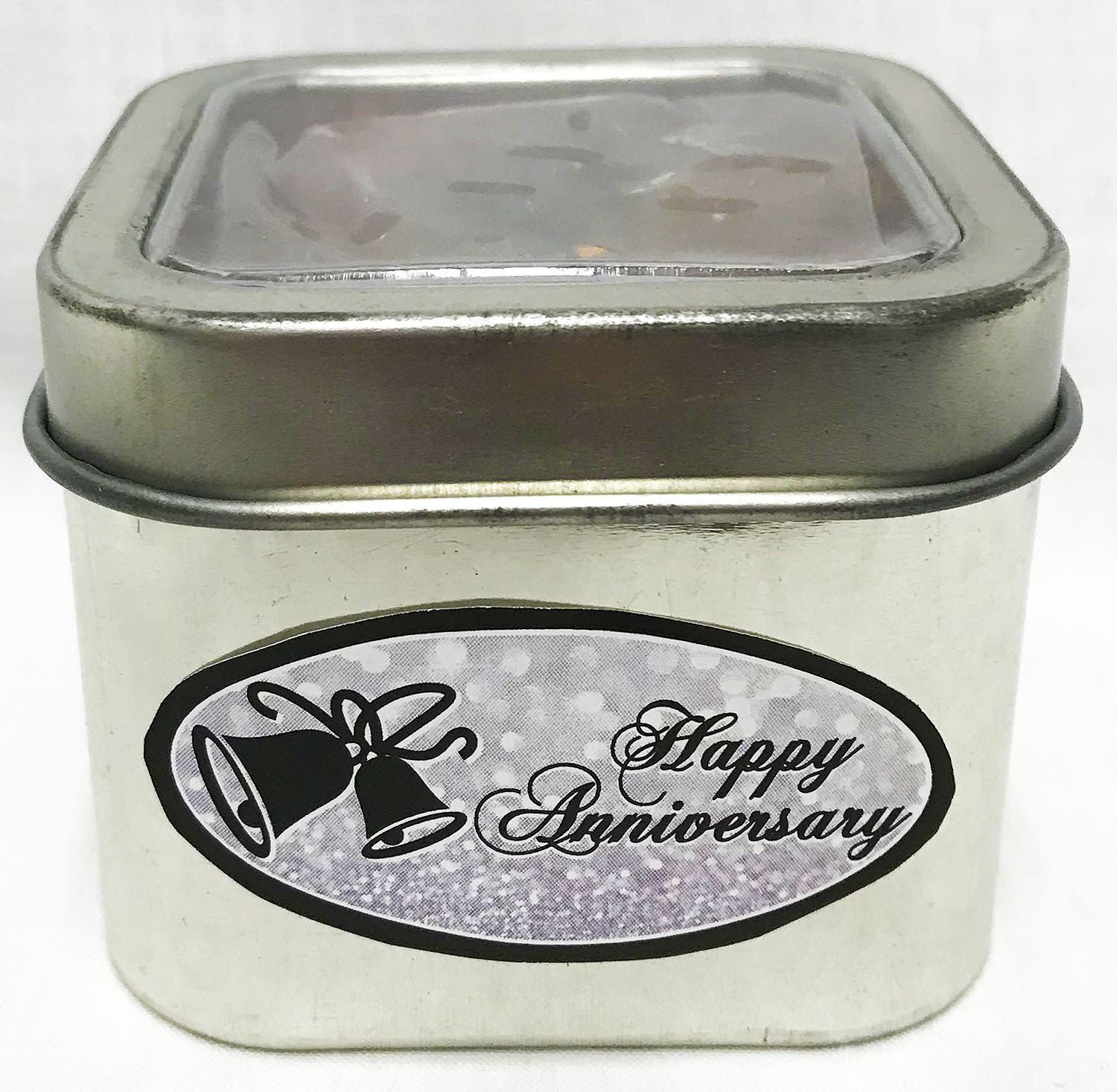 Silver Anniversary Short Silver Tin Filled with Any Candy