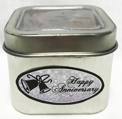Silver Anniversary Short Silver Tin Filled with Any Candy