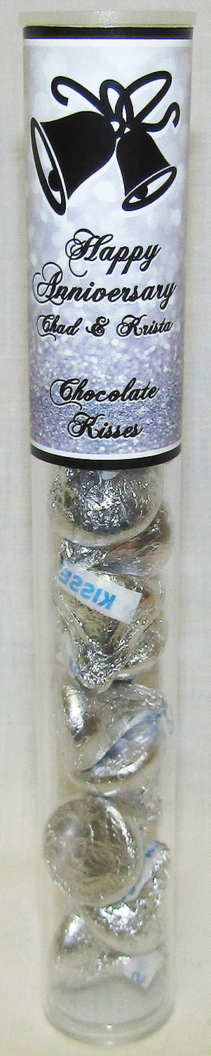 Silver Anniversary Tube of Kisses Chocolates
