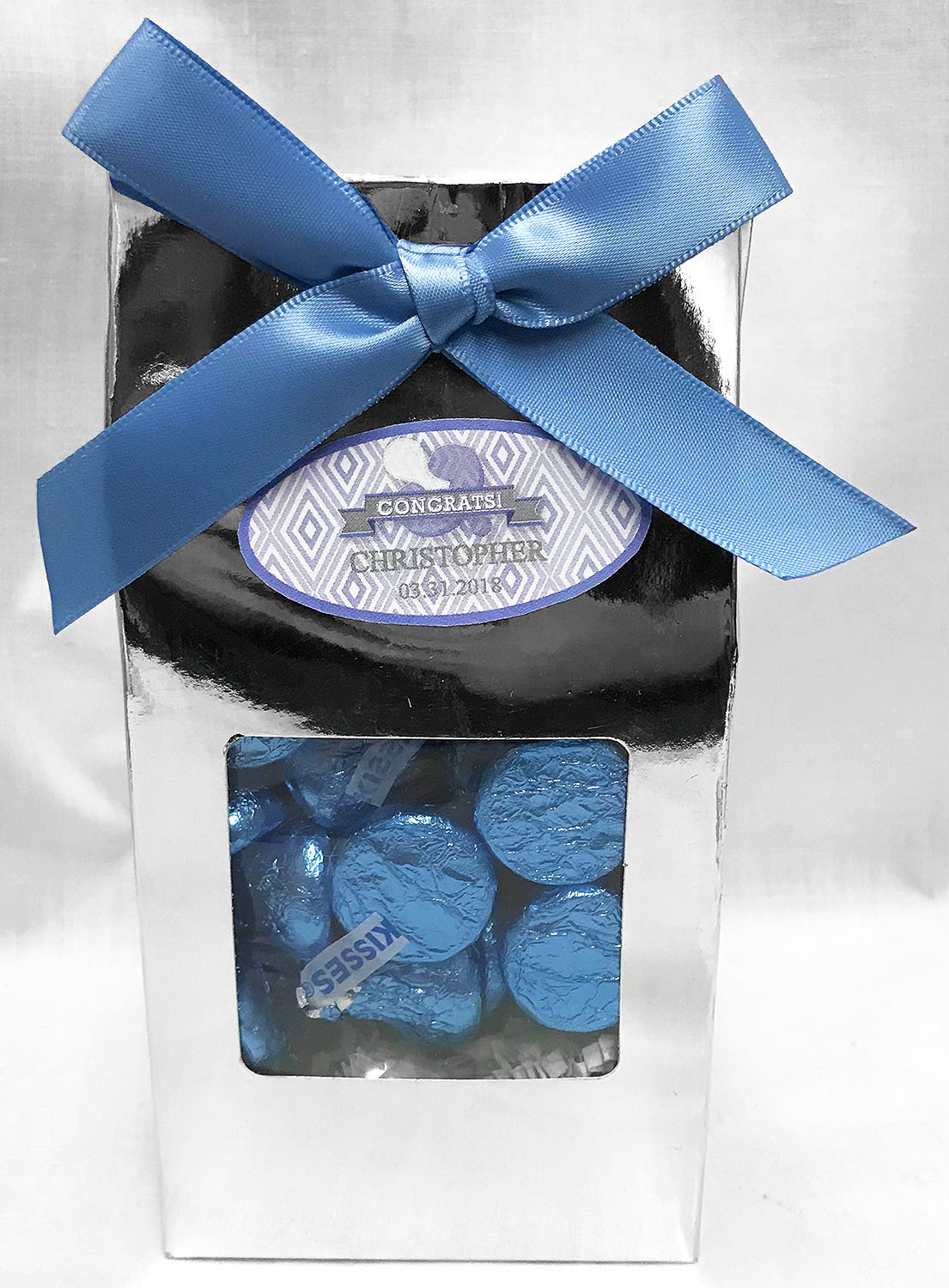 Blue Baby Pacifier Gable Box of Kisses Chocolate