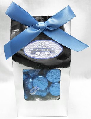 Blue Baby Bottle Gable Box Of Milk Chocolate Kisses