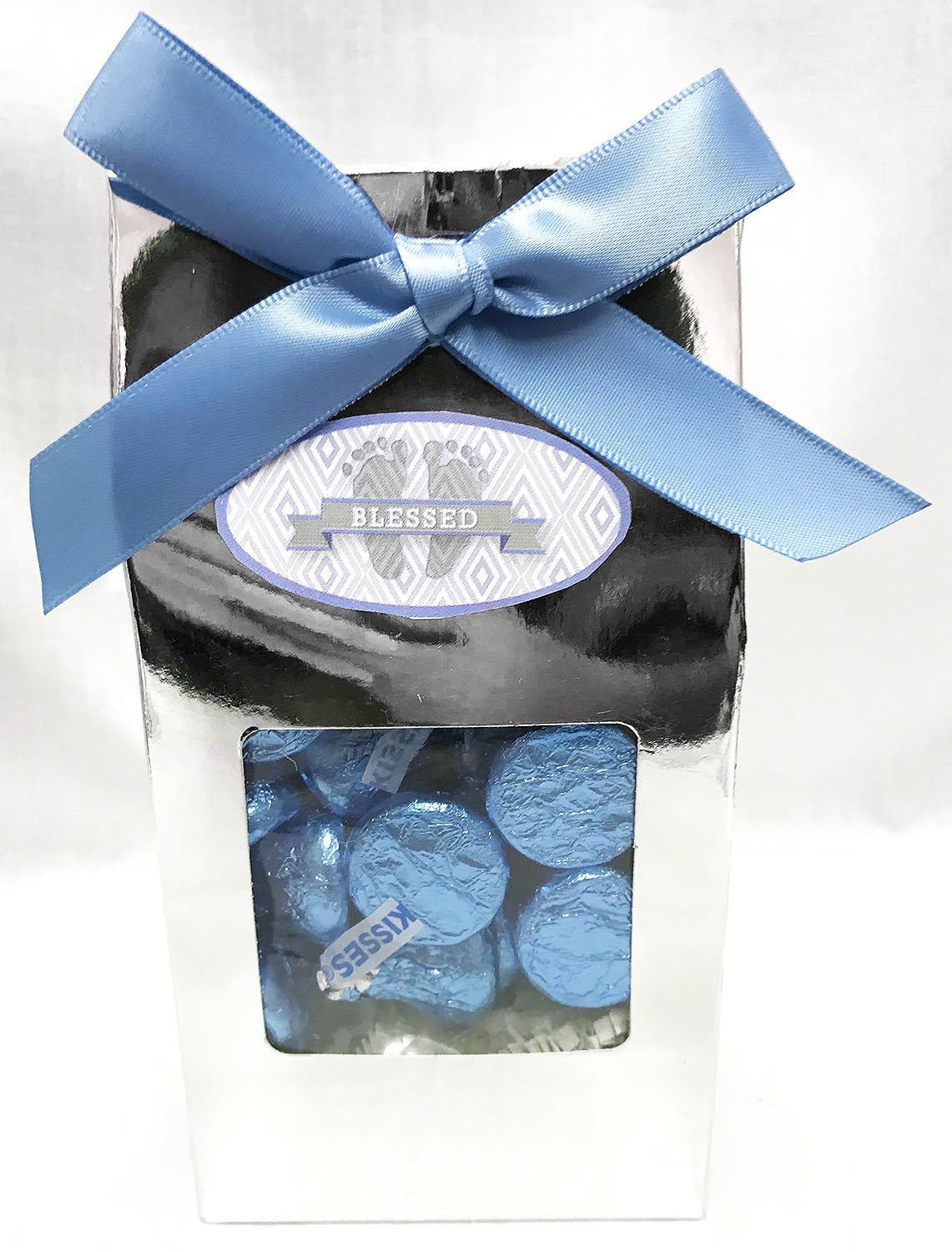 Blue Baby Feet Gable Box of Kisses Chocolate