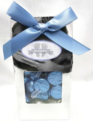 Blue Baby Feet Gable Box of Kisses Chocolate