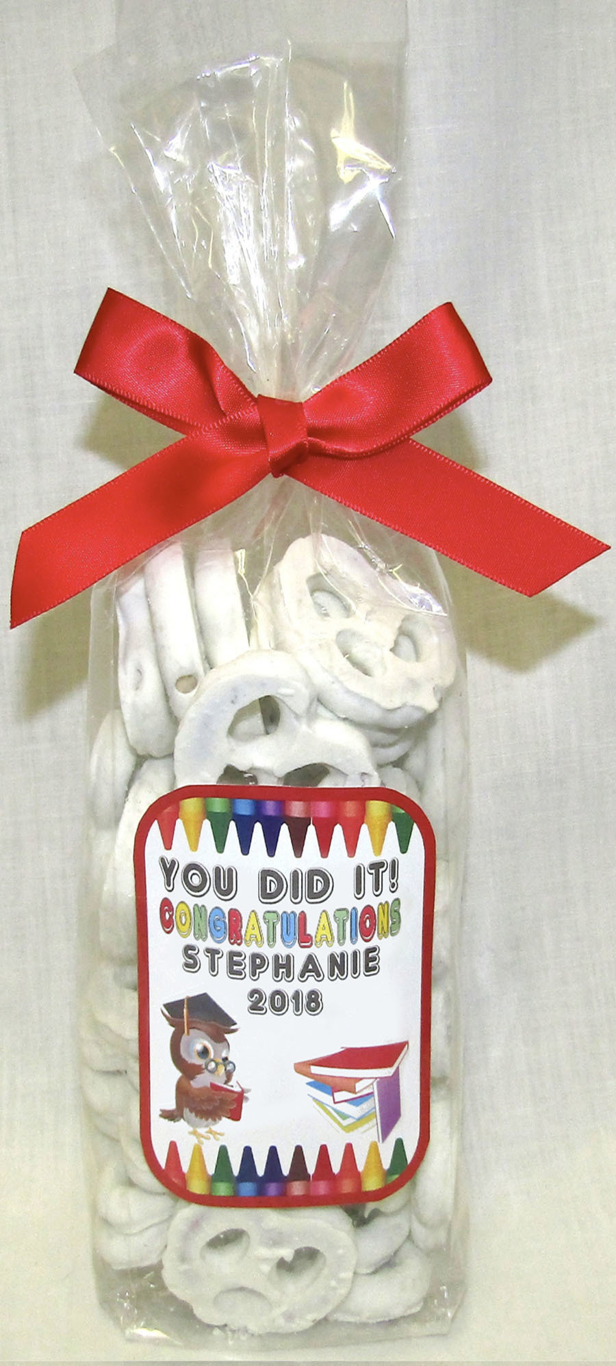 Kid Graduation Bag of Yogurt Covered Pretzels