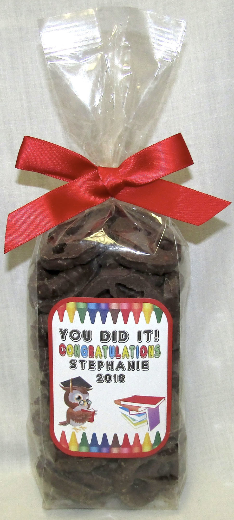 Kid Graduation Bag of Milk Chocolate Covered Pretzels