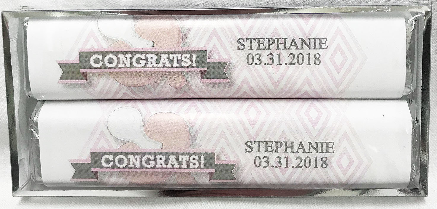 Pink Baby Pacifier 2 Pack Candy Bars (Caramel & Crisp)