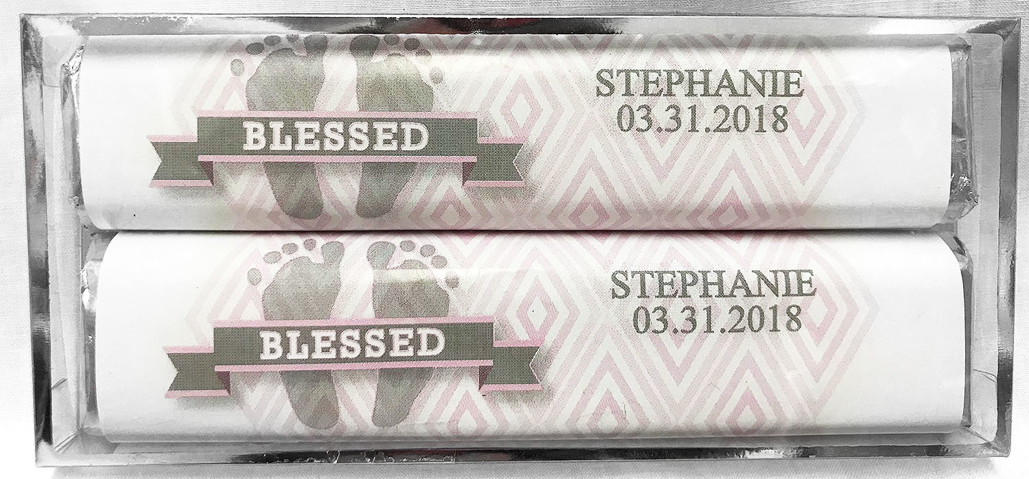 Pink Baby Feet 2 Pack Candy Bars (Caramel & Crisp)
