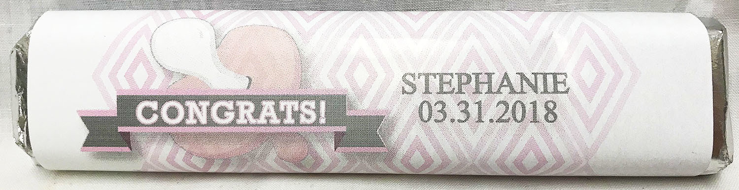 Pink Baby Pacifier Gourmet Milk Chocolate Caramel Bar