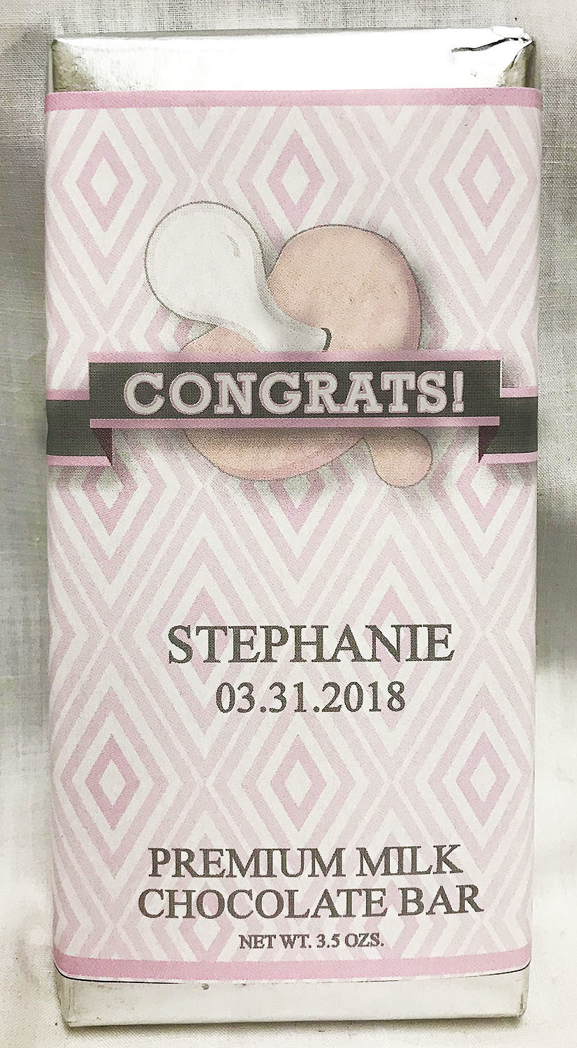 Pink Baby Pacifier Premium Milk Chocolate Tablet