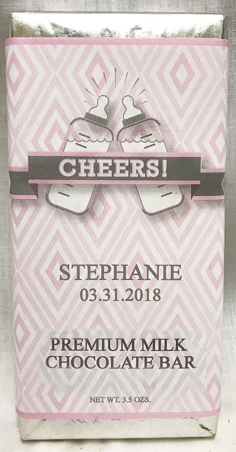 Pink Baby Bottle Premium Milk Chocolate Tablet