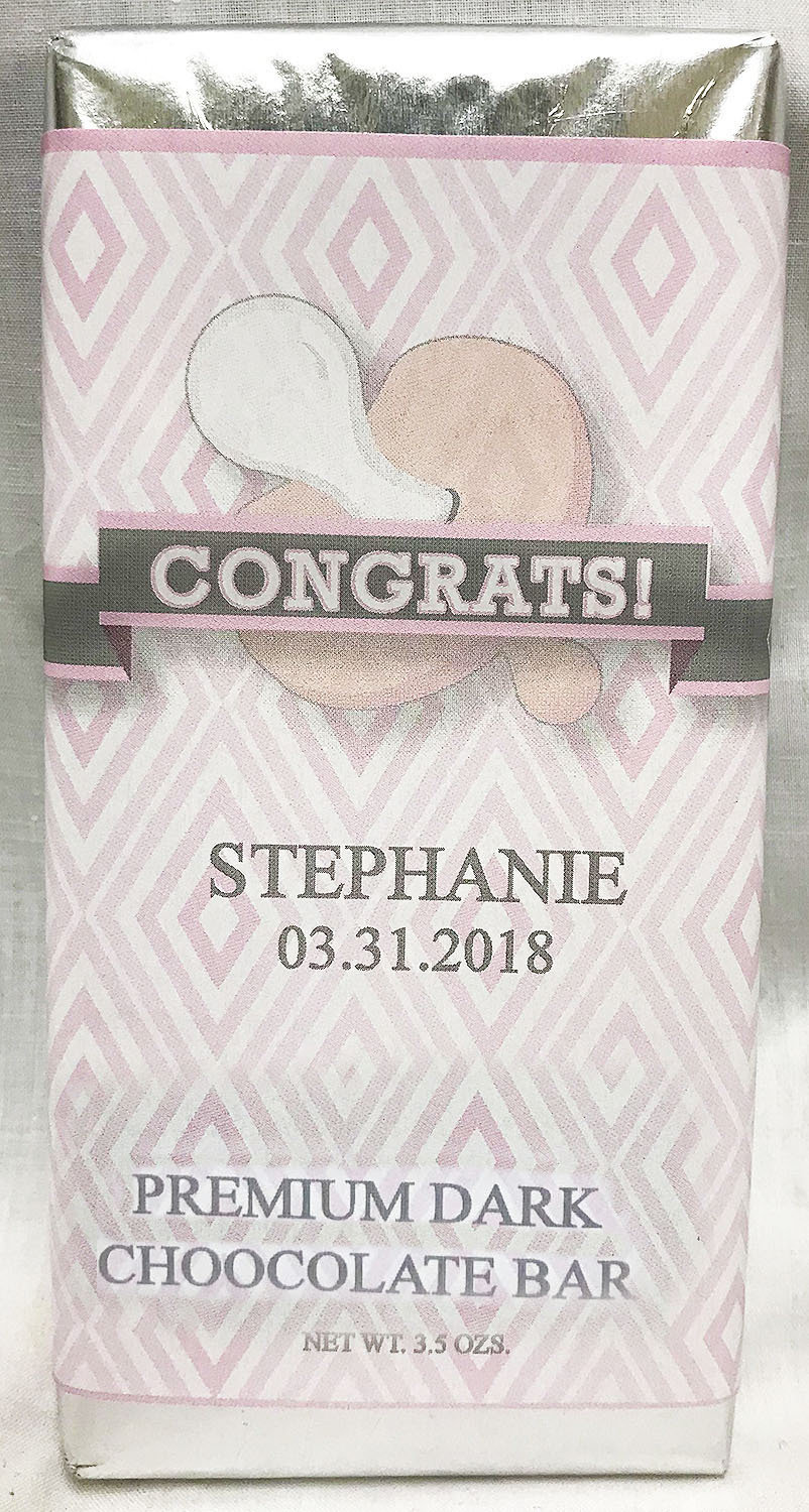 Pink Baby Pacifier Premium Dark Chocolate Tablet