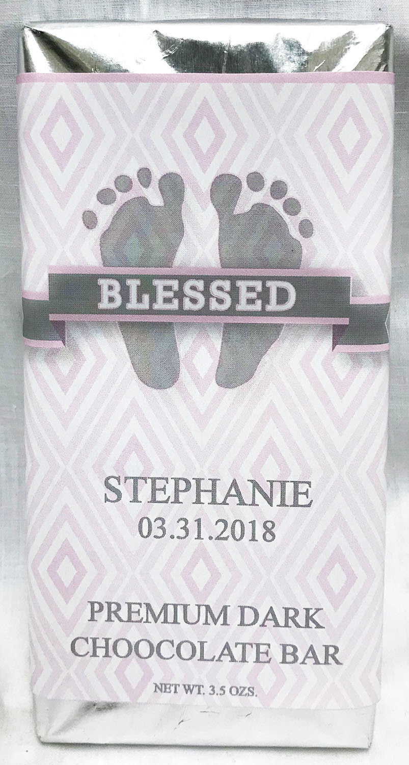 Pink Baby Feet Premium Dark Chocolate Tablet