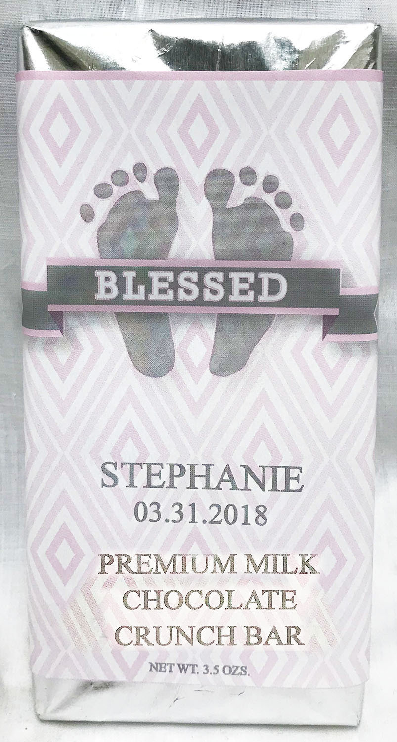 Pink Baby Pacifier Premium Milk Chocolate Crunch Tablet