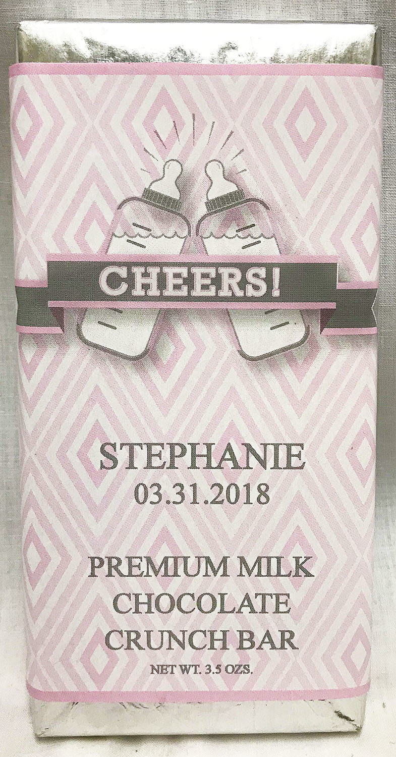 Pink Baby Bottle Premium Milk Chocolate Crunch Tablet