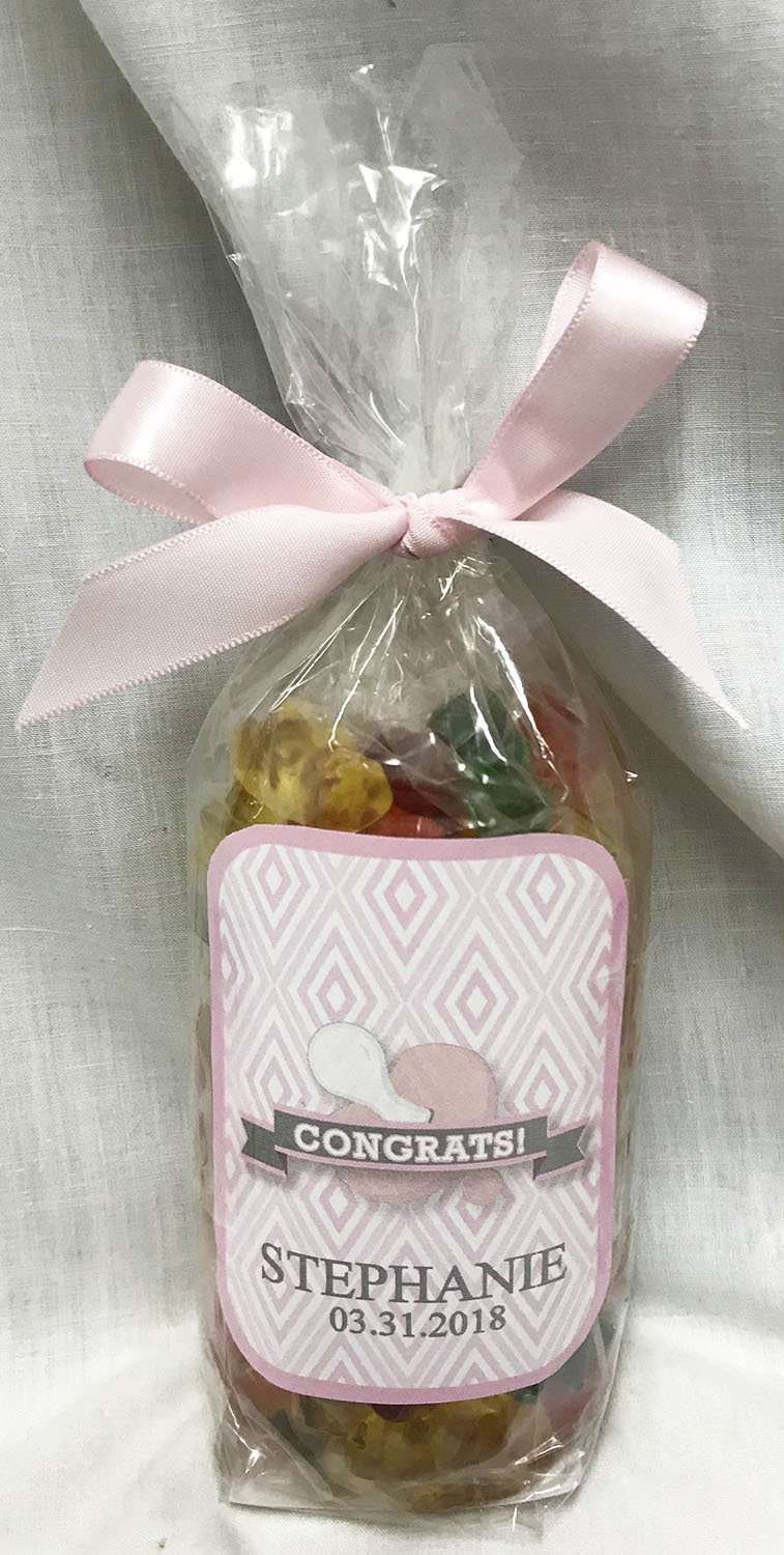 Pink Baby Pacifier Bag of Gummi Bears