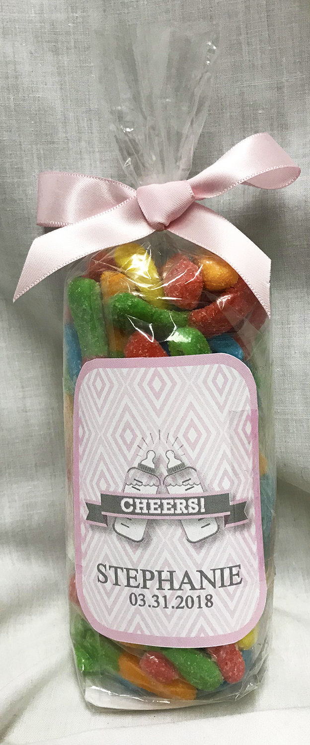 Pink Baby Bottle Bag of Sour Worms