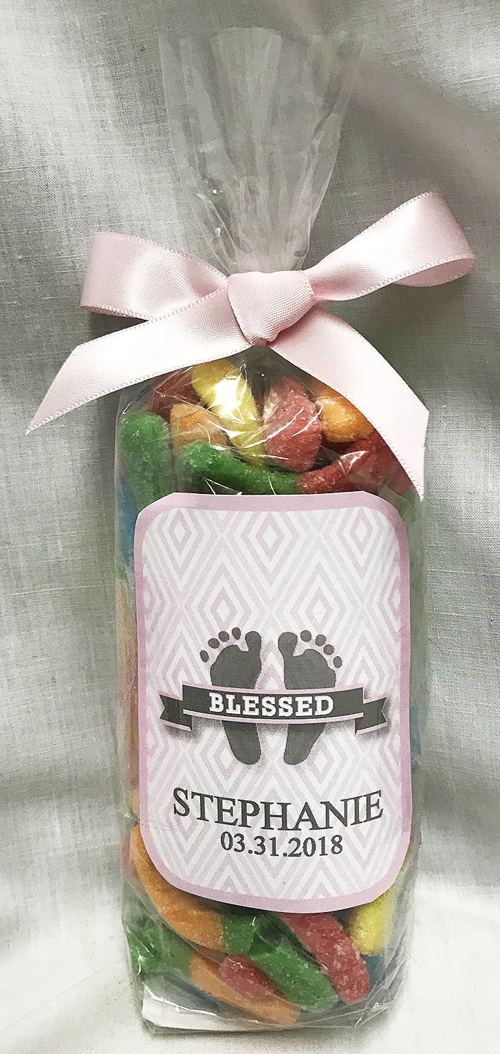 Pink Baby Feet Bag of Sour Worms