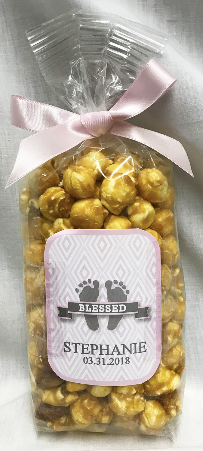 Pink Baby Feet Gourmet Almond Caramel Popcorn