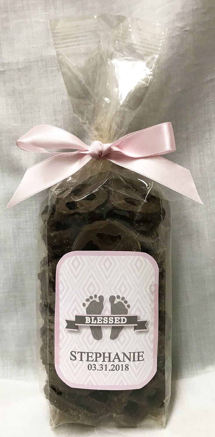 Pink Baby Feet Milk Chocolate Covered Pretzels