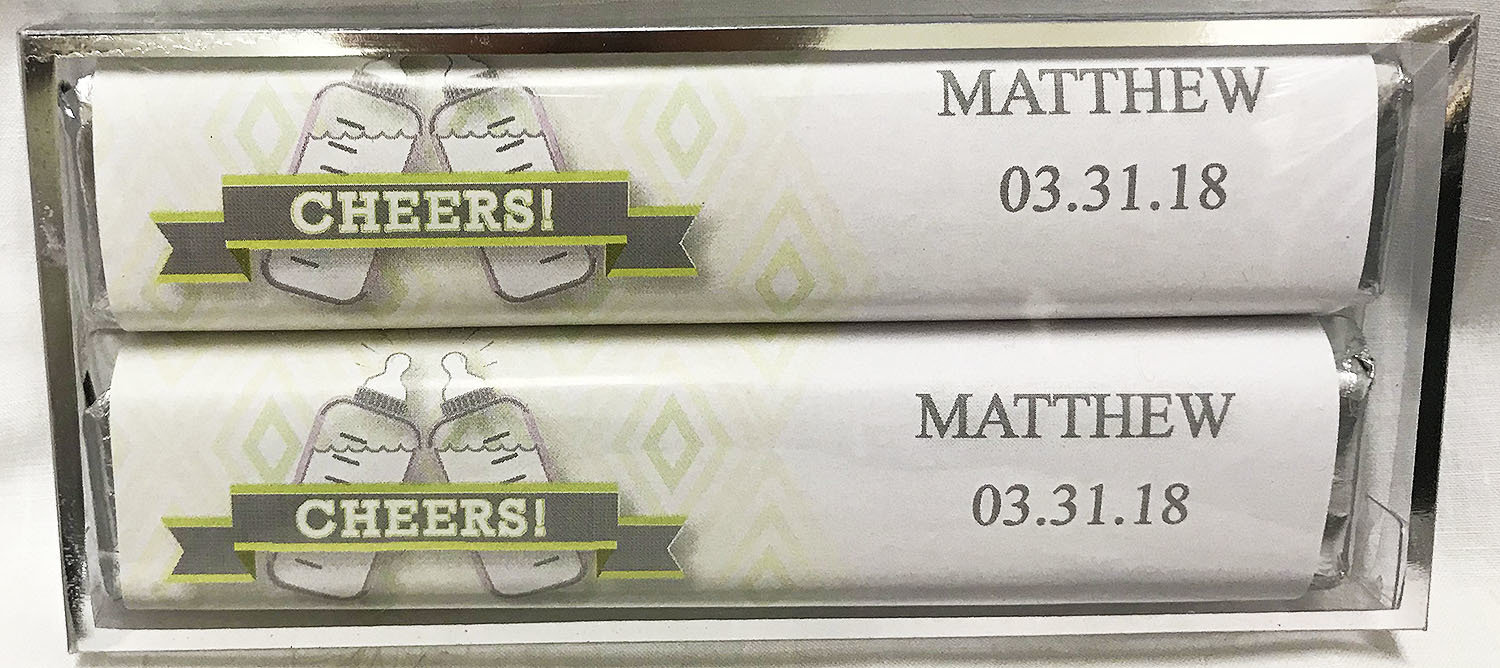 Green Baby Bottle 2 Pack Candy Bars (Caramel & Crisp)