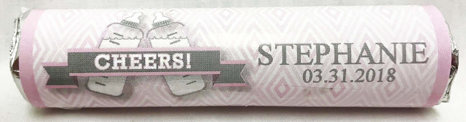 Pink Baby Bottle Life Saver Mint Rolls (20 Pieces)