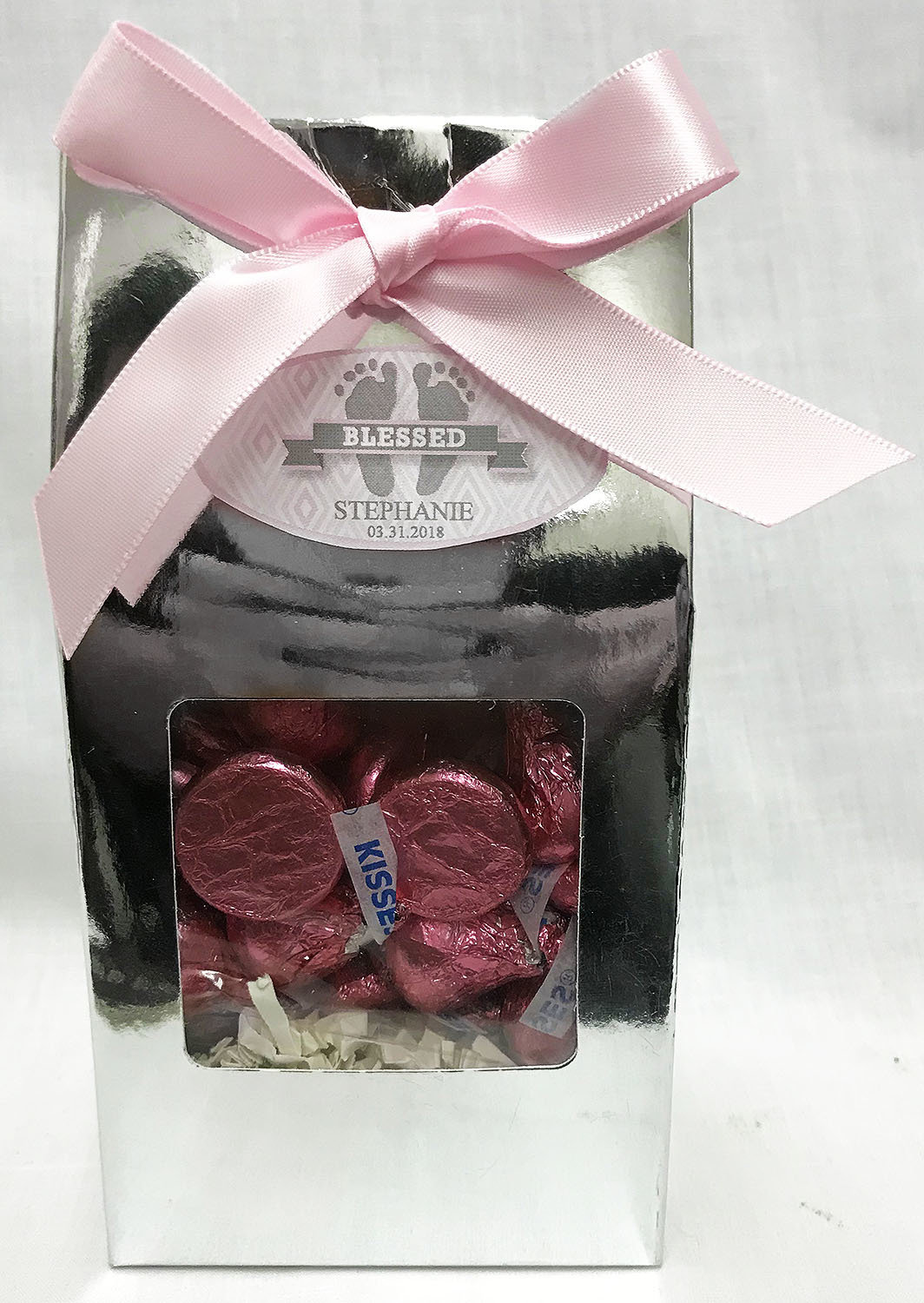 Pink Baby Feet Gable Box of Pink Kisses Chocolates
